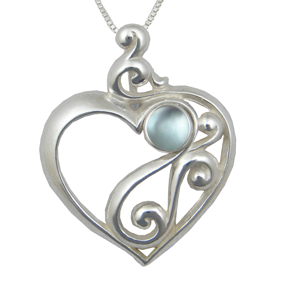 Sterling Silver Heart's Desire Pendant Blue Topaz